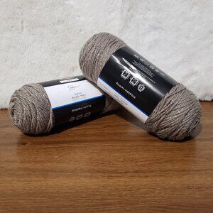 Mainstays Sparkle Metallic Acrylic Yarn Taupe Lot of 2 Skeins